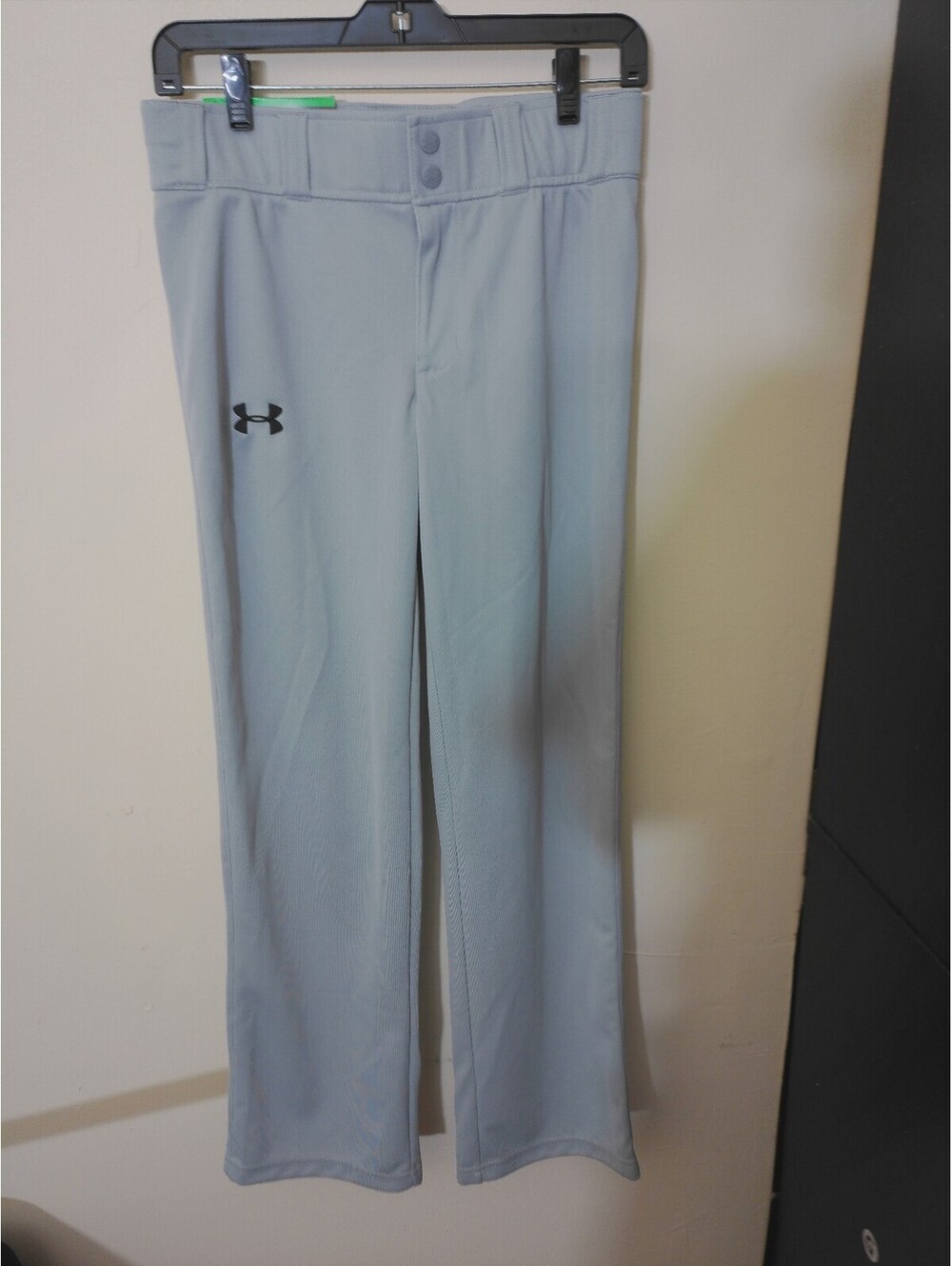NWT Under Armour Baseball Pants Boys Youth Large YLG Gray Relaxed Fit HeatGear